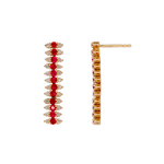 Load image into Gallery viewer, 14k Solid Gold Diamonds & Gemstones Dangle Earrings