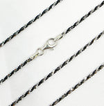 Load image into Gallery viewer, 925 Sterling Silver Black Rhodium Sparkle Glitter Margarita Finished Necklace. 1Necklace
