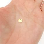Load image into Gallery viewer, Gold-plated sterling silver brushed round flat disc charm with a single hole