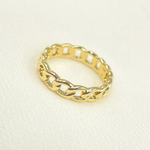 Load image into Gallery viewer, 14K Solid Yellow Gold Chain Link Ring.