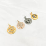 Load image into Gallery viewer, DC854. Diamond Sterling Silver Round Lotus Charm