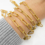 Load image into Gallery viewer, Gold Plated Matt Sterling Silver Paperclip Chain