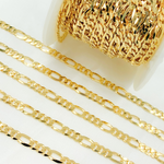 Load image into Gallery viewer, Y86GP. Gold Plated 925 Sterling Silver Ultra Flat Figaro Chain