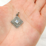 Load image into Gallery viewer, DC935. Diamond Sterling Silver Square Charm with Gemstone
