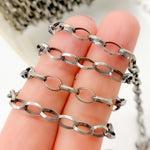 Load image into Gallery viewer, Shop Oxidized Sterling Silver Marquise Shape Link Chain