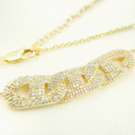 Load image into Gallery viewer, NFM71183. 14k Solid Gold Diamond Marina Cable Link Necklace with Extension