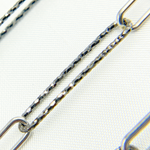 Load image into Gallery viewer, Sterling Silver Smooth & Diamond Cut Paperclip Chain
