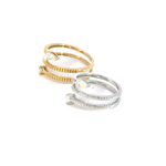 Load image into Gallery viewer, 14k Solid Gold Spiral Diamond Ring.