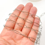 Load image into Gallery viewer, Oxidized Sterling Silver Smooth Marquis Shape Link Chain