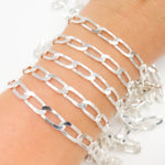 Load image into Gallery viewer, Sterling Silver Flat Paperclip Chain