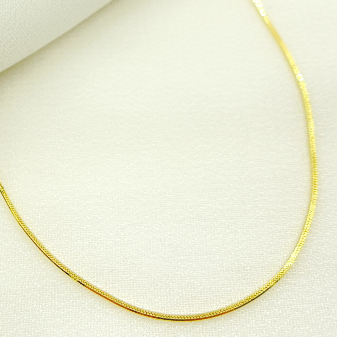 14K Solid Yellow Gold Snake Box Necklace
