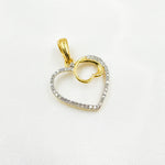 Load image into Gallery viewer, 14K Solid Gold Diamond Heart Charm with Inverted Heart. EJP1495