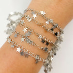 Load image into Gallery viewer, V71OX. Oxidized Sterling Silver Star Dangle Chain