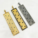 Load image into Gallery viewer, DP152. Diamond Sterling Silver Rectangle Pendant with Gemstone