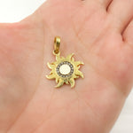Load image into Gallery viewer, DP652A. Diamond Sterling Silver Sun Enamel Pendant