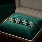 Load image into Gallery viewer, ER413387. 14K Solid Gold Diamond Flower Studs
