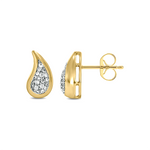 Load image into Gallery viewer, EFC53026. 14k Solid Gold Diamond Drop Studs Earrings