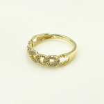 Load image into Gallery viewer, 14K Solid Gold Chain Diamond Ring.