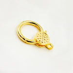 Load image into Gallery viewer, DC126. Diamond Gold Plated Sterling Silver Round Shape Trigger Clasp