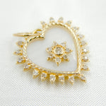 Load image into Gallery viewer, 14k Solid Gold Diamond and Mother of Pearl Heart Charm. GDP665