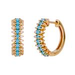 Load image into Gallery viewer, Shop Now Gold Diamond and Gemstones Dangle Earrings