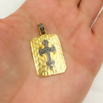 Load image into Gallery viewer, DP302. Diamond Sterling Silver Rectangle Cross Pendant