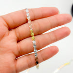 Load image into Gallery viewer, Z120GSR. White Silver, Gold Plated, and Rose Gold Plated Silver Diamond Cut Marina Chain