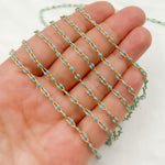 Load image into Gallery viewer, Gold Plated Enamel Sterling Silver Turquoise Enamel Chains