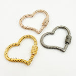 Load image into Gallery viewer, Diamond Sterling Silver Heart Carabiner Clasp