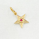 Load image into Gallery viewer, GDP422. 14K Solid Gold Gemstone Star Charm