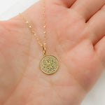 Load image into Gallery viewer, 14K Solid Gold Diamond and Gemstone Flower Circle Charm. GDP364