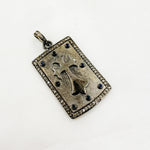Load image into Gallery viewer, DP312. Diamond Sterling Silver Rectangle Cross Pendant with Gemstone