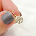 Load image into Gallery viewer, 14k Solid Gold Diamond and Gemstone Circle Charm. GDP394