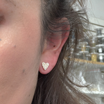 Load image into Gallery viewer, EFG52827. 14k Solid Gold Diamond Heart Studs