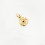 Load image into Gallery viewer, DC340. Diamond Sterling Silver Round Eye Charm with Gemstone
