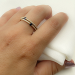 Load image into Gallery viewer, 14K Solid Gold Diamond & Blue Sapphire Ring.