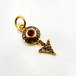 Load image into Gallery viewer, Diamond Silver Arrow Mini Charm with Gemstone