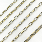 Load image into Gallery viewer, Two Tone Black Rhodium and Gold Plated Paperclip Chain