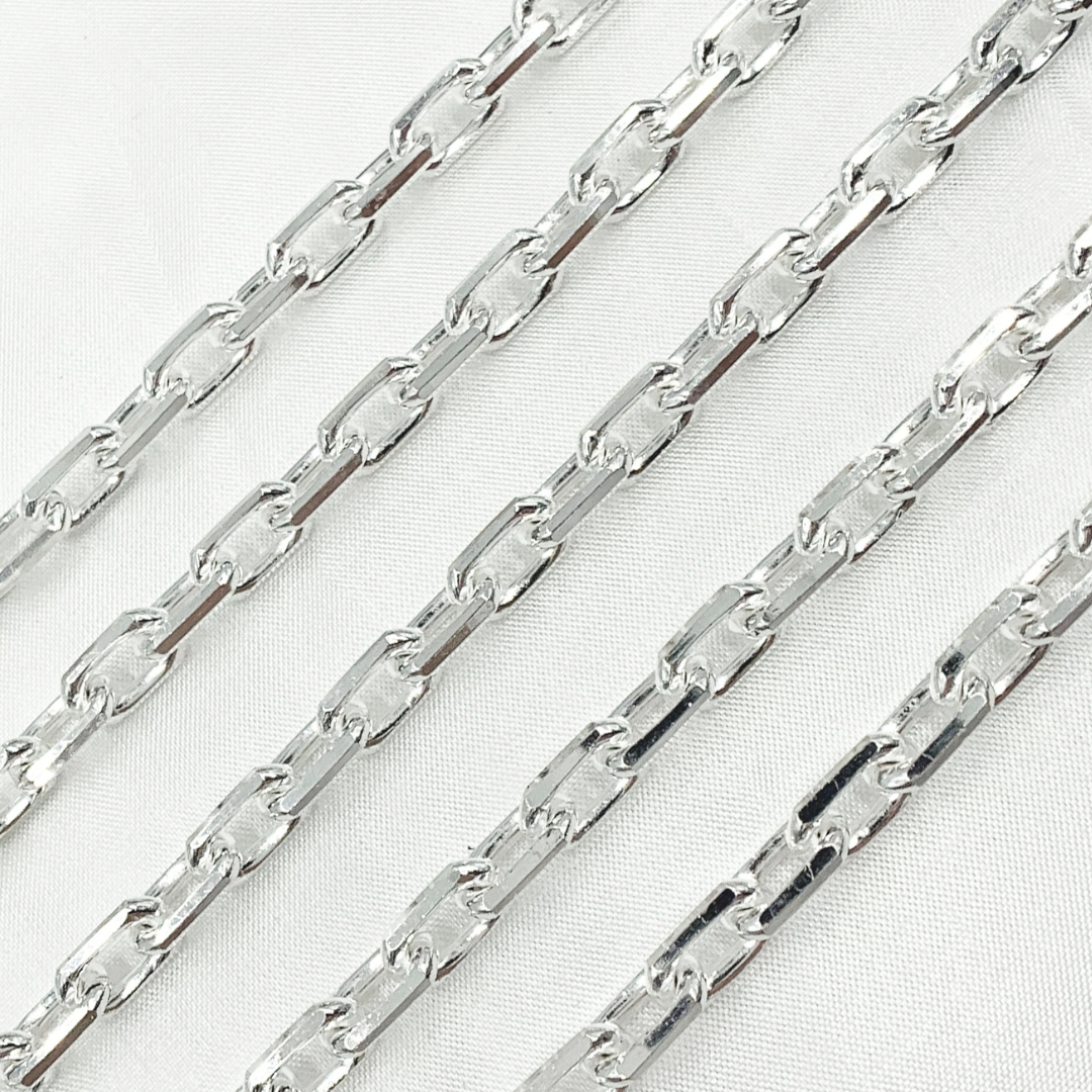 Z102SS. Sterling Silver Diamond Cut Oval Link Chain