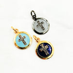 Load image into Gallery viewer, Shop Silver Round Cross Enamel Charms