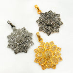 Load image into Gallery viewer, DP076. Diamond Sterling Silver Flower Pendant