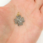 Load image into Gallery viewer, Diamond Sterling Silver Flower Charm