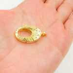 Load image into Gallery viewer, DC460. Diamond Gold Plated Sterling Silver Oval Lobster Clasp