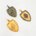 Load image into Gallery viewer, Diamond & Sterling Silver Shield Shape Pendant