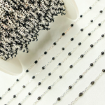 Load image into Gallery viewer, Sterling Silver Black Color Enamel Chain