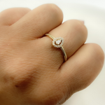 Load image into Gallery viewer, 14K Solid Gold Drop Diamond Ring.