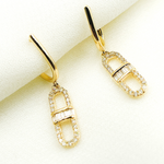 Load image into Gallery viewer, EFE52048. 14K Solid Gold and Diamonds Link Earrings