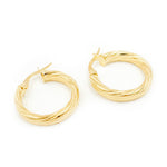 Load image into Gallery viewer, Gold Textured Hollow Hoop Earrings