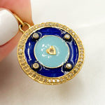 Load image into Gallery viewer, Sterling Silver Round Heart Enamel Pendant