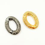 Load image into Gallery viewer, Diamond Sterling Silver Oval Hinge Clasp
